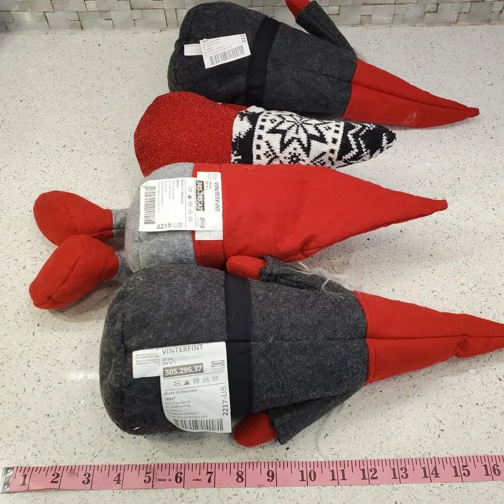 IKEA VINTERFINT Santa Claus Gnome Christmas Plush 4 Pieces Elf Gnome 14